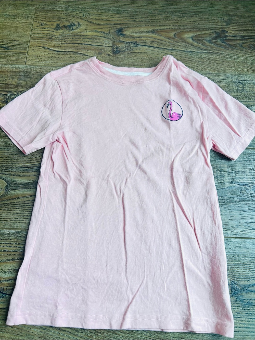 Janie and Jack Embroidered Pink Flamingo Tee